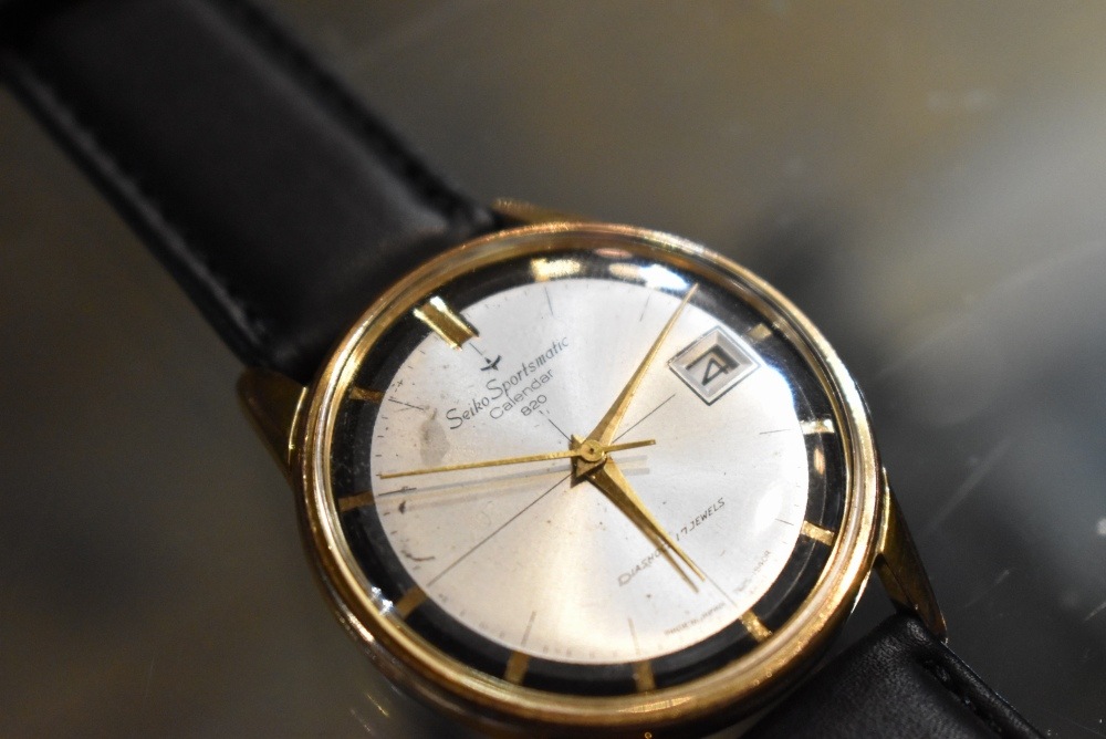 109582 腕時計 1960s VINTAGE SEIKO Sportsman Calendar 駒マーク セイコー ヴィンテージ 17石 15040D 手巻き