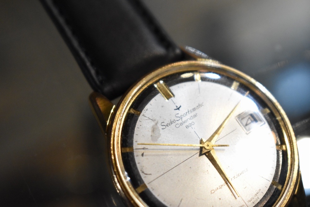 109582 腕時計 1960s VINTAGE SEIKO Sportsman Calendar 駒マーク セイコー ヴィンテージ 17石 15040D 手巻き