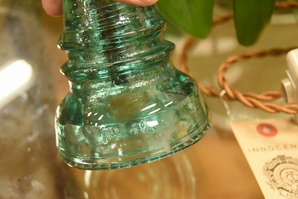 104775 インダストリアル　ガラスインシュレーター　ランプ　照明　USA　　碍子　i008