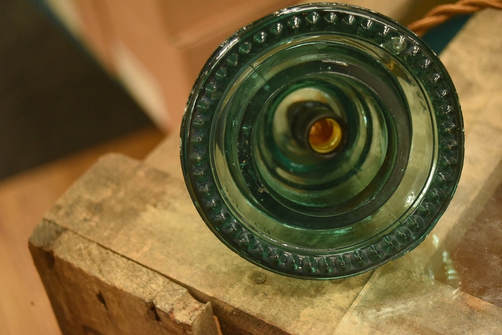 104775 インダストリアル　ガラスインシュレーター　ランプ　照明　USA　　碍子　i008