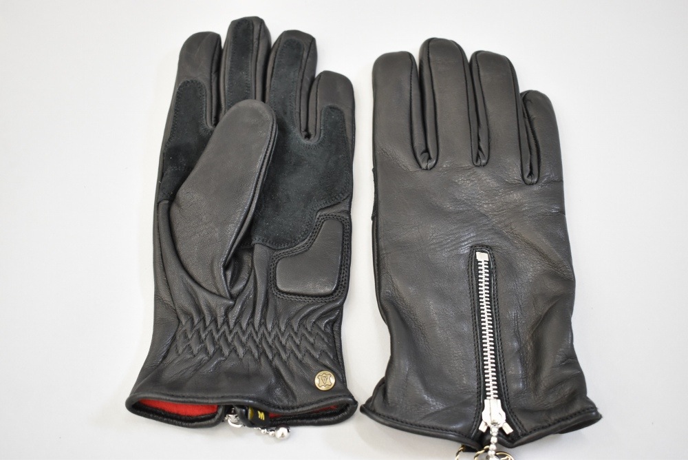 英国 「GOLDTOP」「Zipped Cruiser Gloves」 本革カフェレーサーグローブ　　10%ポイント還元