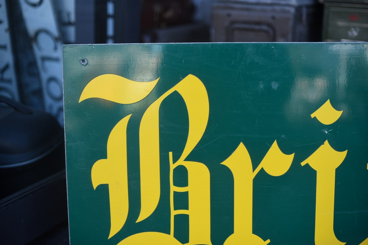 UKヴィンテージ　アルミサインボード　Bric-a-Brac（意味:骨董 古物）　MADE IN ENGLAND 英国　101675