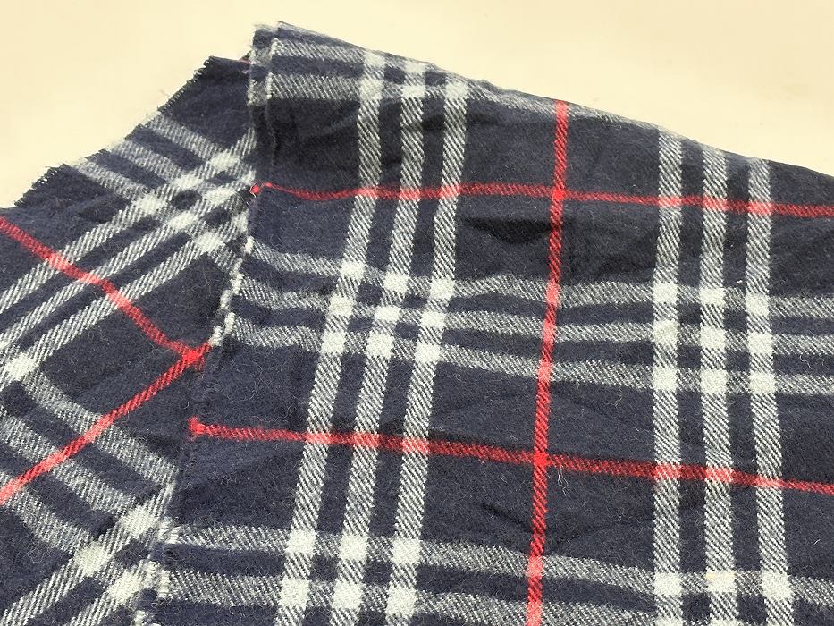 107269 ヴィンテージ 「BURBERRY」バーバリー マフラー LAMBS WOOL