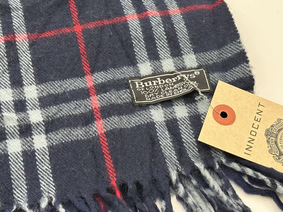107269 ヴィンテージ 「BURBERRY」バーバリー マフラー LAMBS WOOL