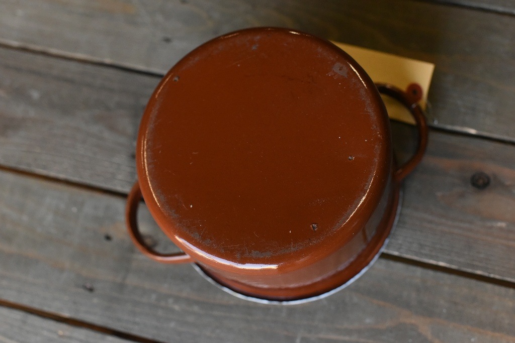 103836 ヴィンテージ ホーロー製　ホットポット　鍋　MADE IN ENGLAND　英国