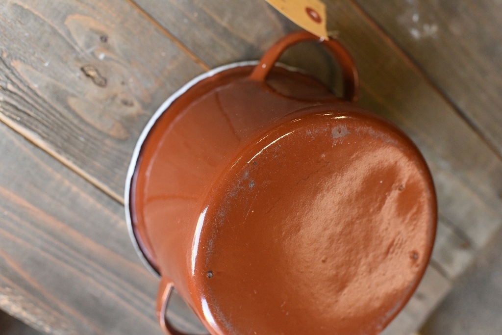 103836 ヴィンテージ ホーロー製　ホットポット　鍋　MADE IN ENGLAND　英国