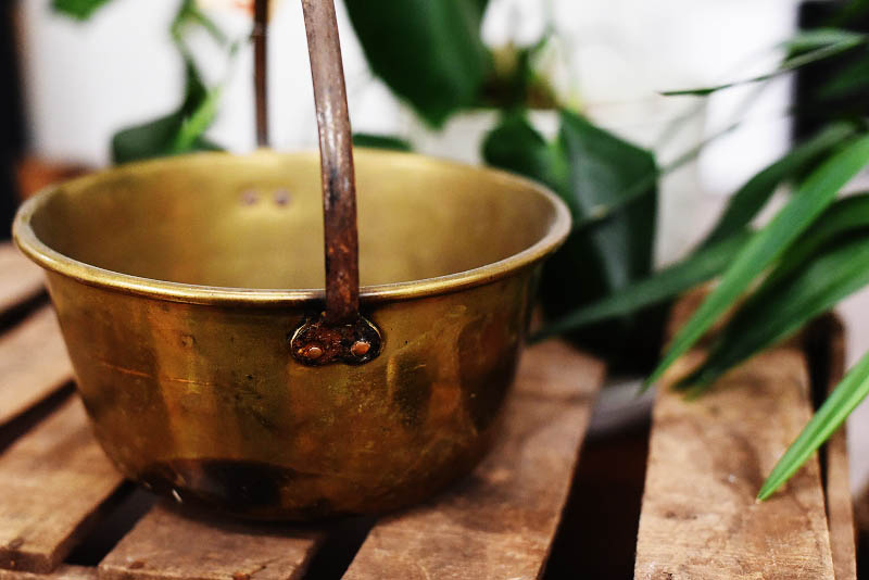 105312 真鍮　ブラス製　パン　鍋　MADE IN ENGLAND　英国