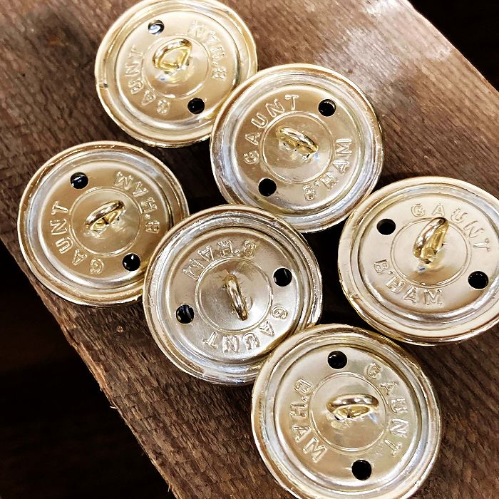 105961 英国　FIDE ET FIDUCIA  Royal Army ボタン　6個セット　真鍮製紋章 