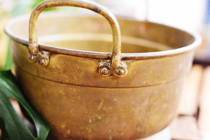 105323 真鍮　ブラス製　パン　鍋　MADE IN ENGLAND　英国