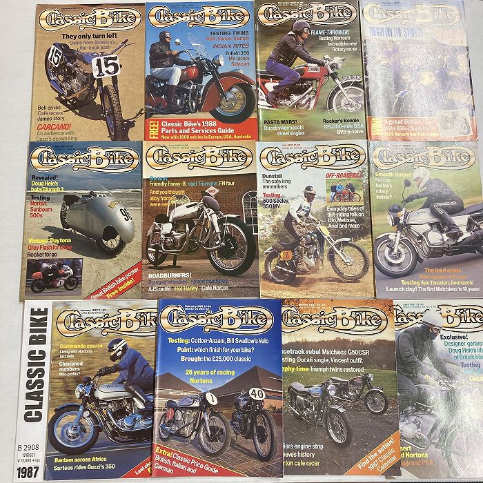 B2908　1987　12冊セット　「CLASSIC BIKE」　クラシックバイク　英国旧車雑誌