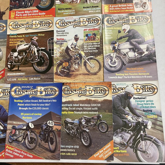 B2908　1987　12冊セット　「CLASSIC BIKE」　クラシックバイク　英国旧車雑誌