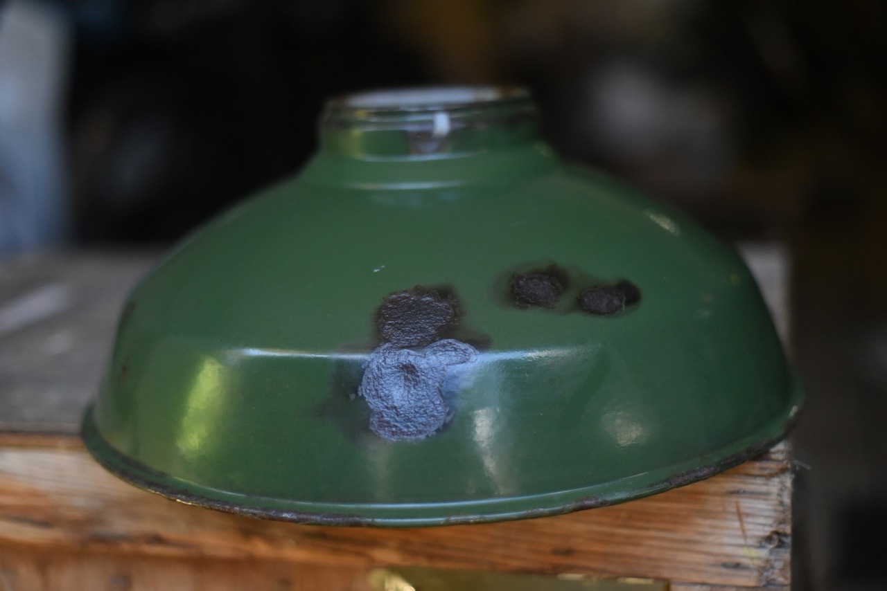 102019 UK ヴィンテージ　エナメル　ランプシェード　ホウロウ