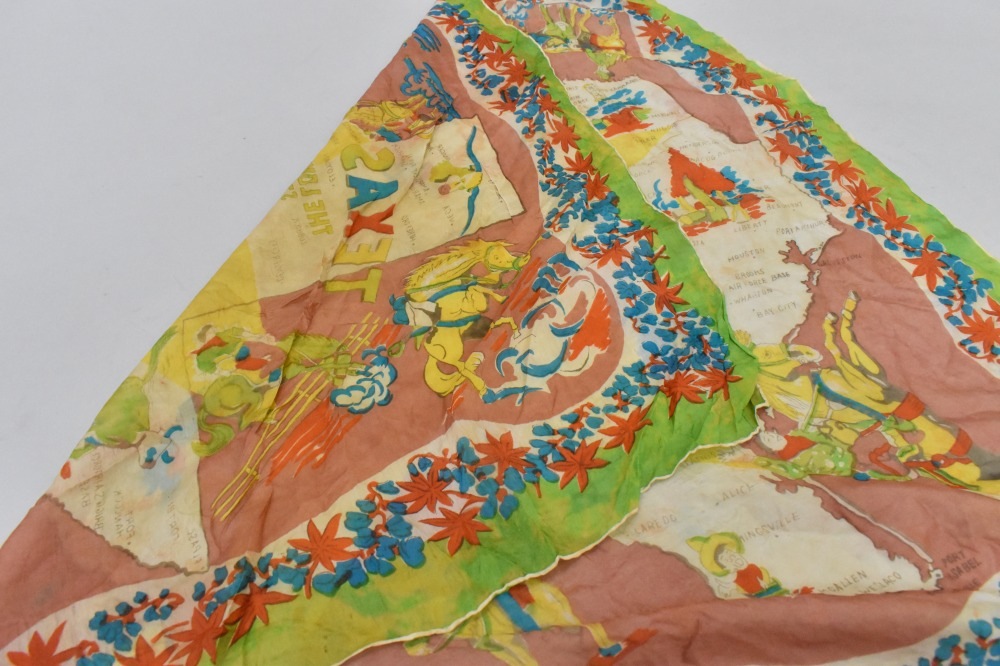 108824 ヴィンテージ 大判 スーベニア スカーフ シルク100% Souvenir scarf