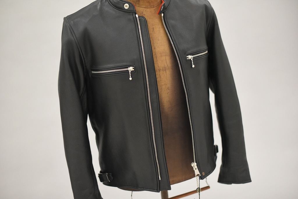 英国 「GOLDTOP」 「The '68 Cafe Racer Jacket」 レザージャケット COLOR：BLACK　　送料無料