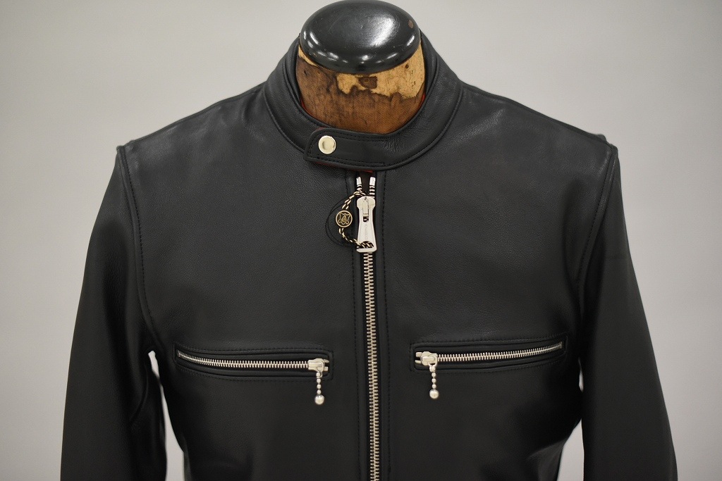 英国 「GOLDTOP」 「The '68 Cafe Racer Jacket」 レザージャケット COLOR：BLACK　　送料無料