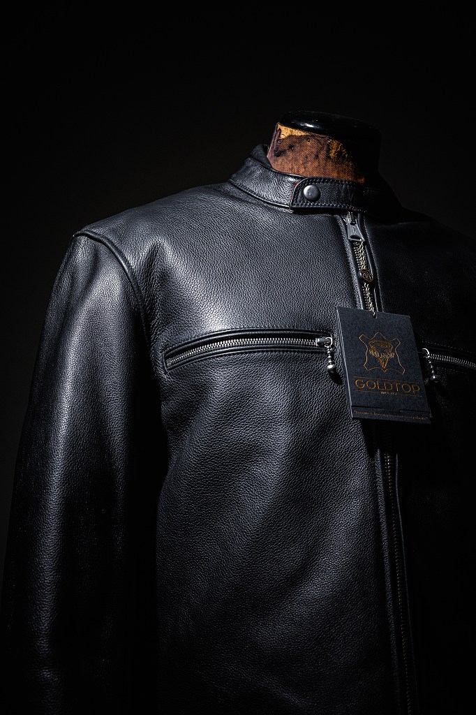 英国 「GOLDTOP」 「The '68 Cafe Racer Jacket」 レザージャケット COLOR：BLACK　　送料無料