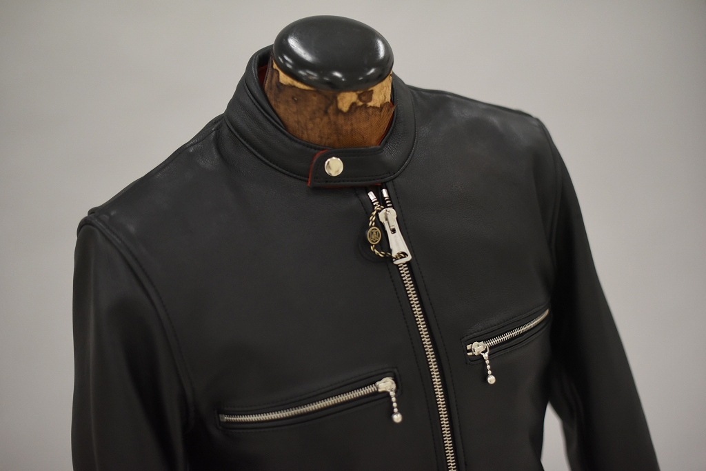 英国 「GOLDTOP」 「The '68 Cafe Racer Jacket」 レザージャケット COLOR：BLACK　　送料無料