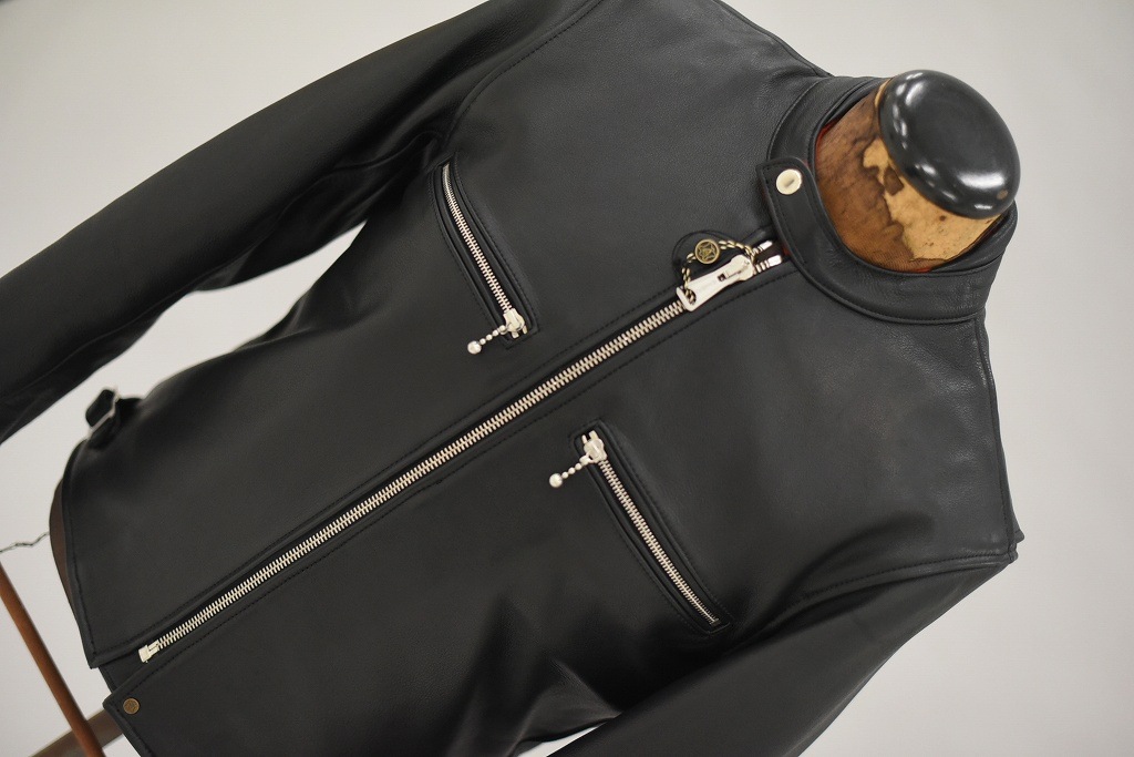 英国 「GOLDTOP」 「The '68 Cafe Racer Jacket」 レザージャケット COLOR：BLACK　　送料無料