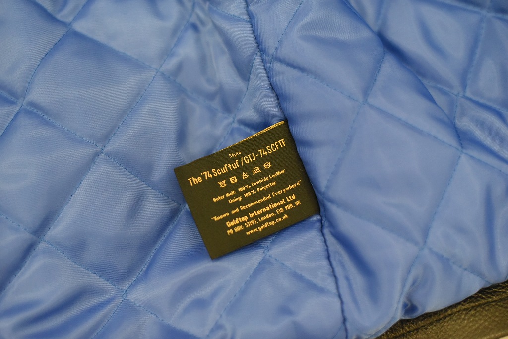 英国 「GOLDTOP」 「The '74 Scuftuf Jacket」 レザージャケット COLOR：BLACK　　送料無料