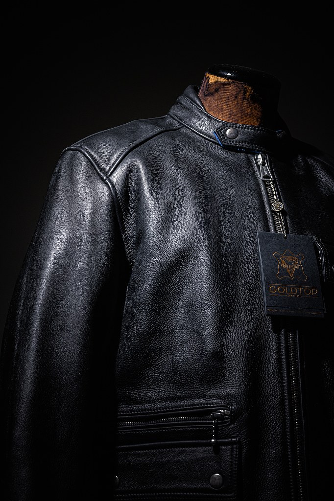 英国 「GOLDTOP」 「The '74 Scuftuf Jacket」 レザージャケット COLOR：BLACK　　送料無料