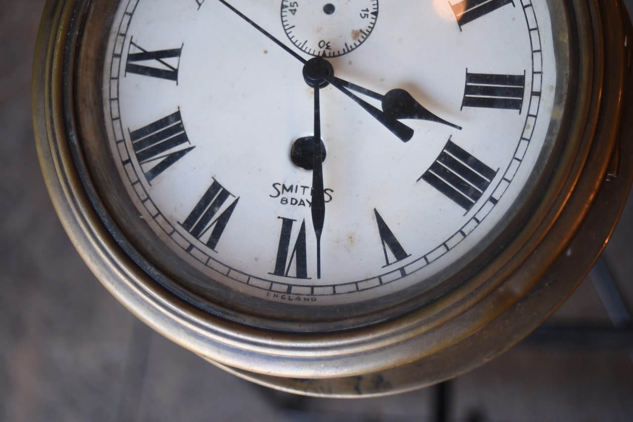 101827 ヴィンテージ　英国時計　SMITHS（スミス）船舶掛け時計 101827