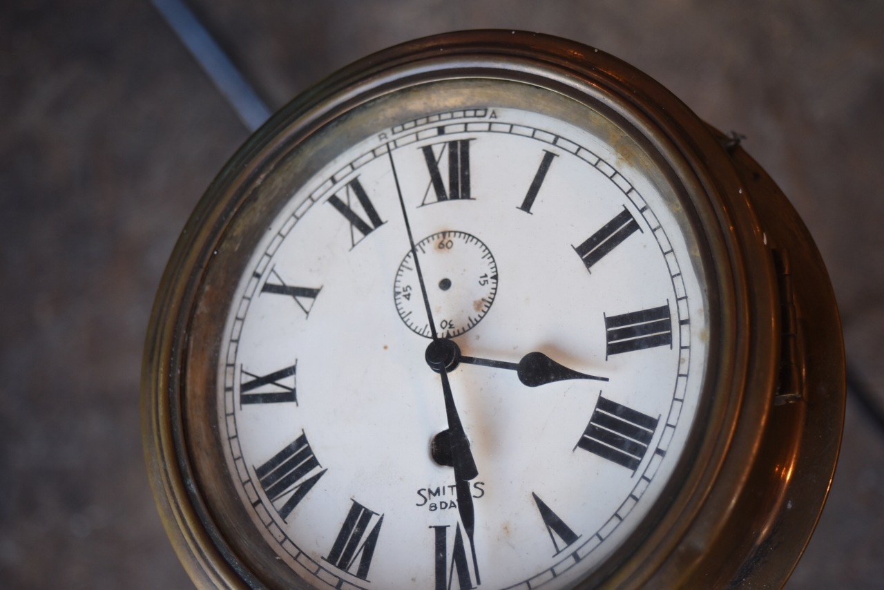 101827 ヴィンテージ　英国時計　SMITHS（スミス）船舶掛け時計 101827