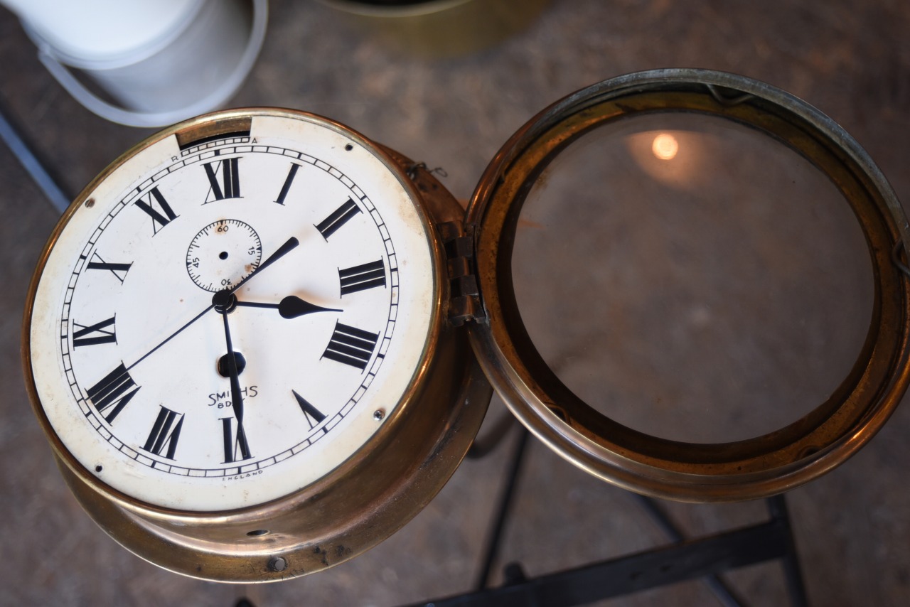 101827 ヴィンテージ　英国時計　SMITHS（スミス）船舶掛け時計 101827