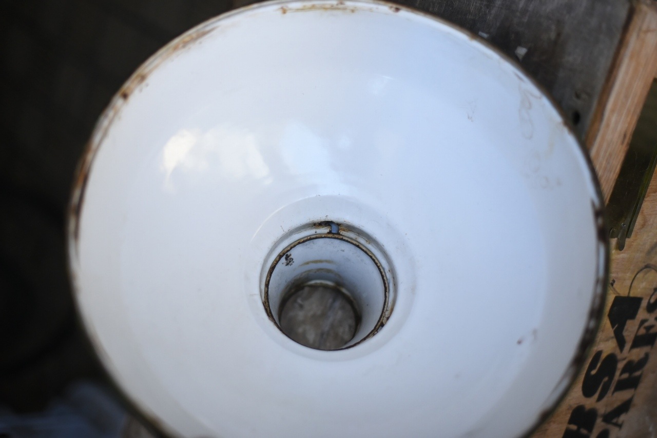 102021 UK ヴィンテージ　エナメル　ランプシェード　ホウロウ