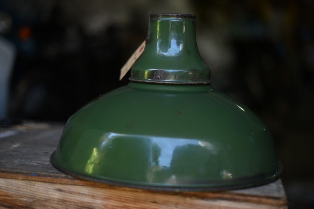 102021 UK ヴィンテージ　エナメル　ランプシェード　ホウロウ