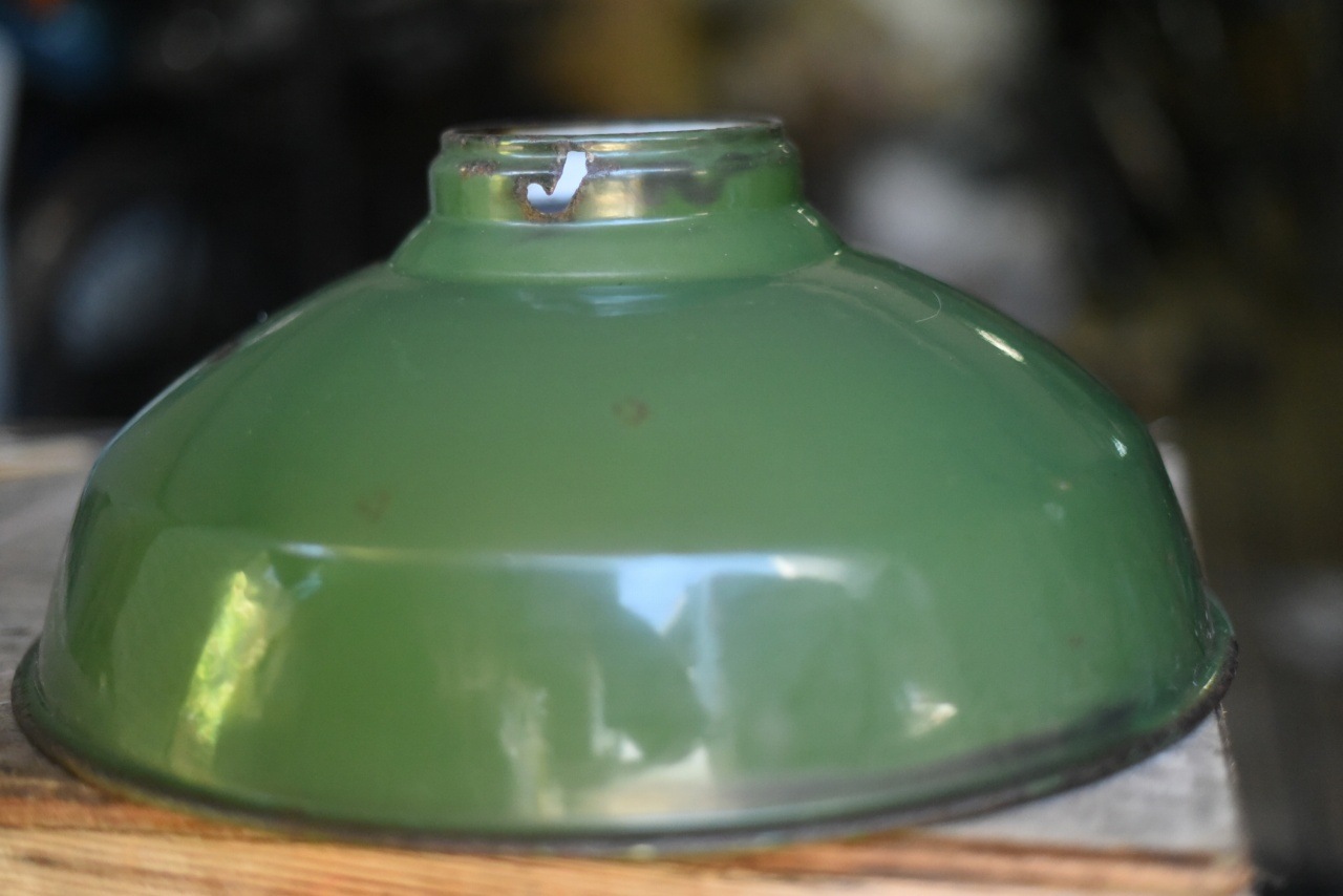 102021 UK ヴィンテージ　エナメル　ランプシェード　ホウロウ