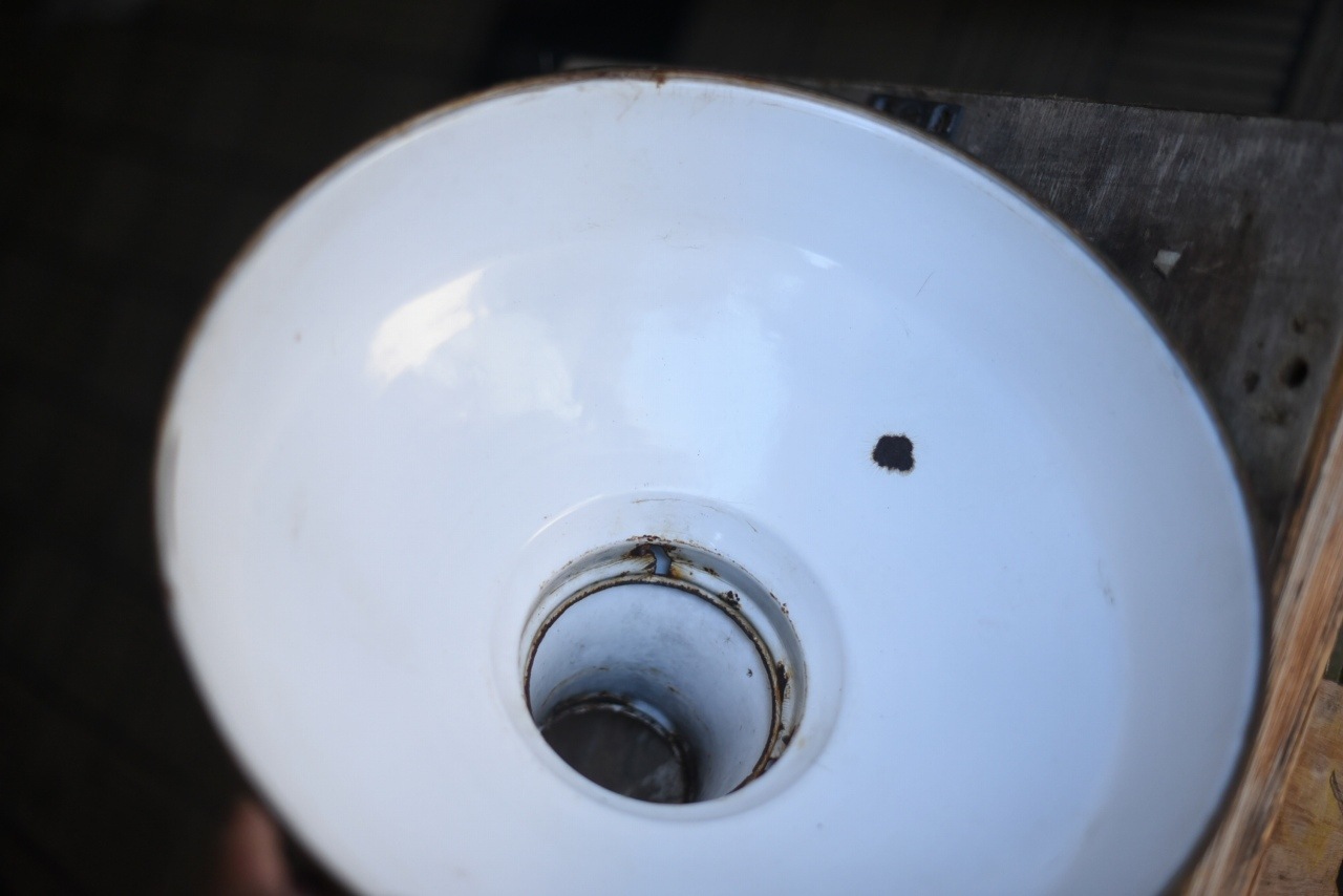 102017 UK ヴィンテージ　エナメル　ランプシェード　ホウロウ