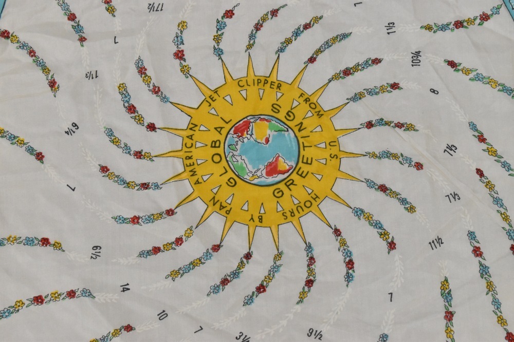 108821 ヴィンテージ 大判 スーベニア スカーフ  シルク100% Souvenir scarf