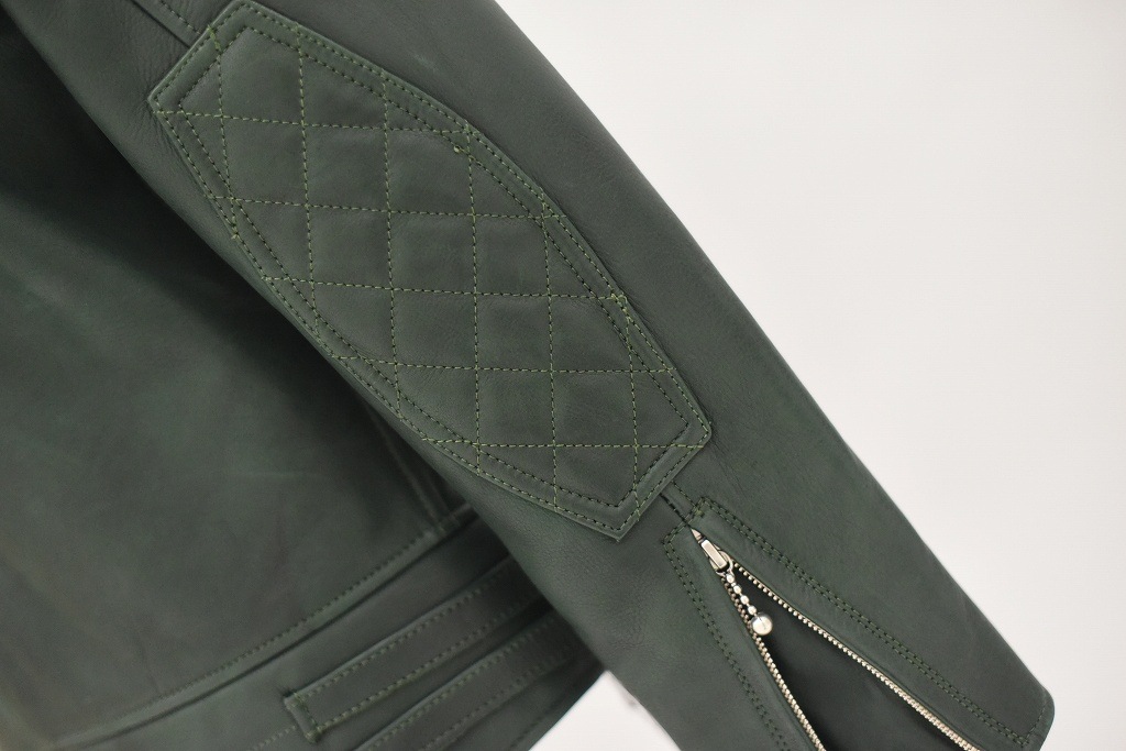 RG 英国 「GOLDTOP」 「The '76 Cafe Racer Jacket」 レザージャケット COLOR：Racing Green　　送料無料