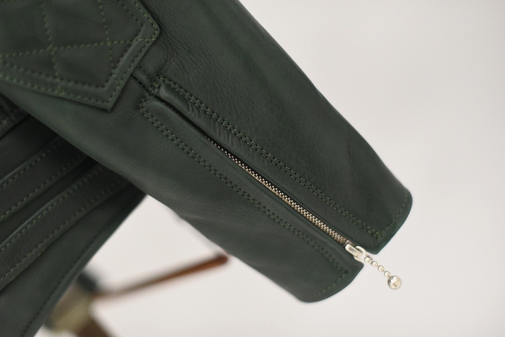 RG 英国 「GOLDTOP」 「The '76 Cafe Racer Jacket」 レザージャケット COLOR：Racing Green　　送料無料