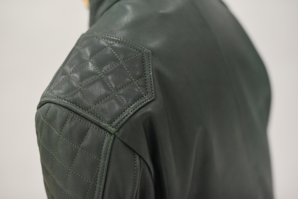 RG 英国 「GOLDTOP」 「The '76 Cafe Racer Jacket」 レザージャケット COLOR：Racing Green　　送料無料