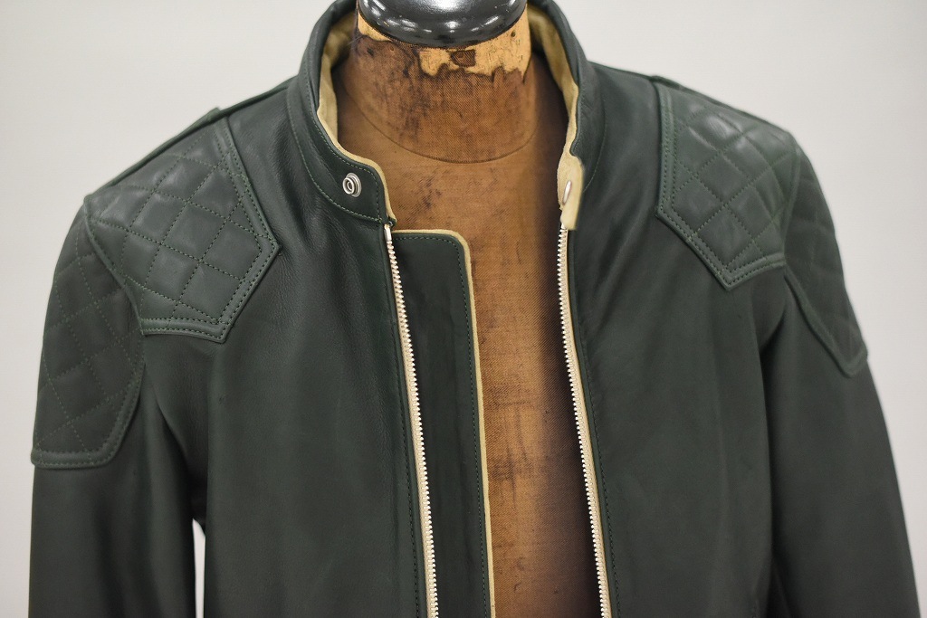 RG 英国 「GOLDTOP」 「The '76 Cafe Racer Jacket」 レザージャケット COLOR：Racing Green　　送料無料