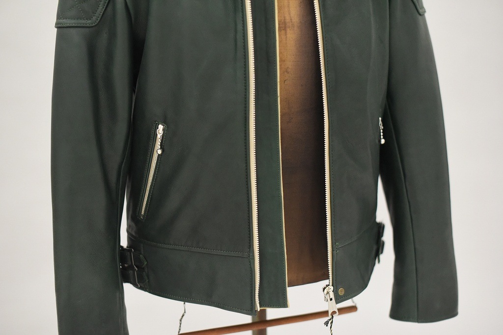 RG 英国 「GOLDTOP」 「The '76 Cafe Racer Jacket」 レザージャケット COLOR：Racing Green　　送料無料