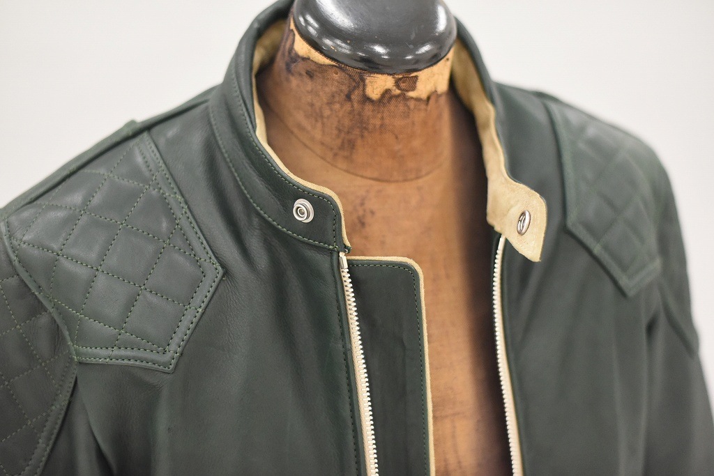 RG 英国 「GOLDTOP」 「The '76 Cafe Racer Jacket」 レザージャケット COLOR：Racing Green　　送料無料