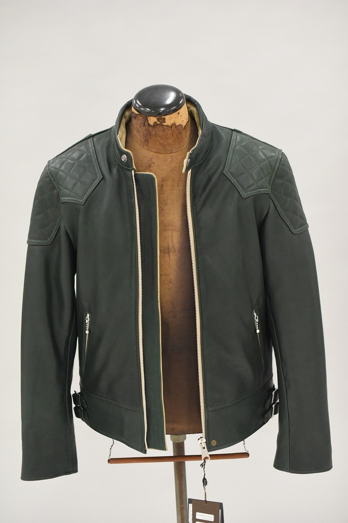 RG 英国 「GOLDTOP」 「The '76 Cafe Racer Jacket」 レザージャケット COLOR：Racing Green　　送料無料