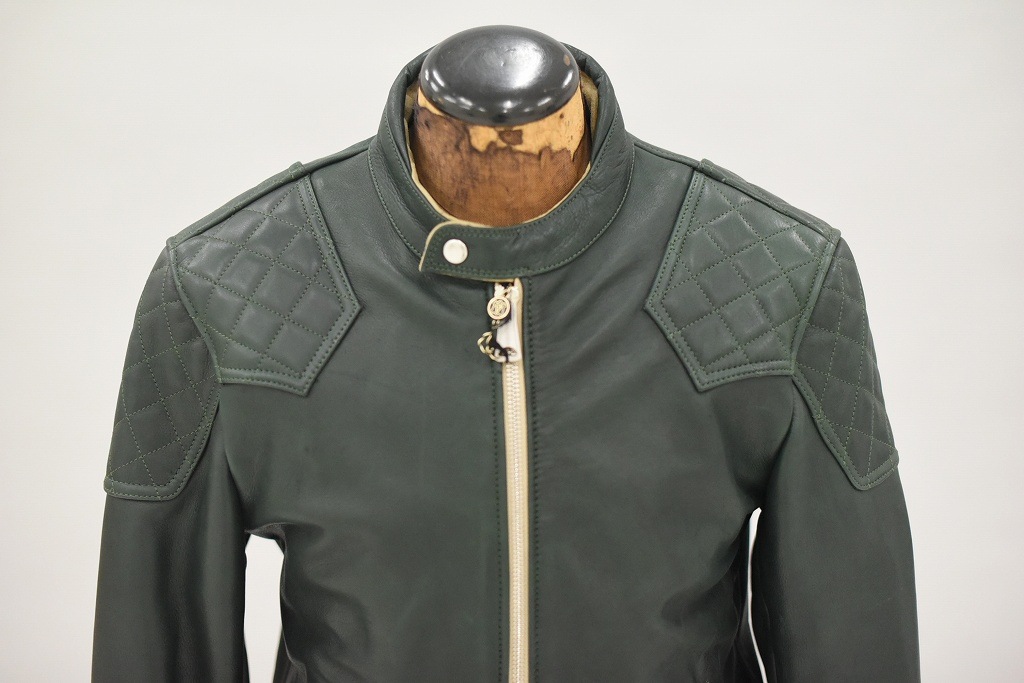 RG 英国 「GOLDTOP」 「The '76 Cafe Racer Jacket」 レザージャケット COLOR：Racing Green　　送料無料