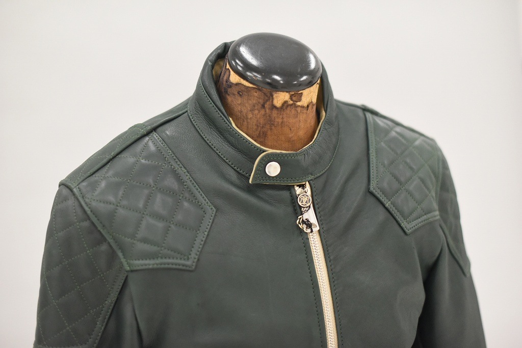 RG 英国 「GOLDTOP」 「The '76 Cafe Racer Jacket」 レザージャケット COLOR：Racing Green　　送料無料