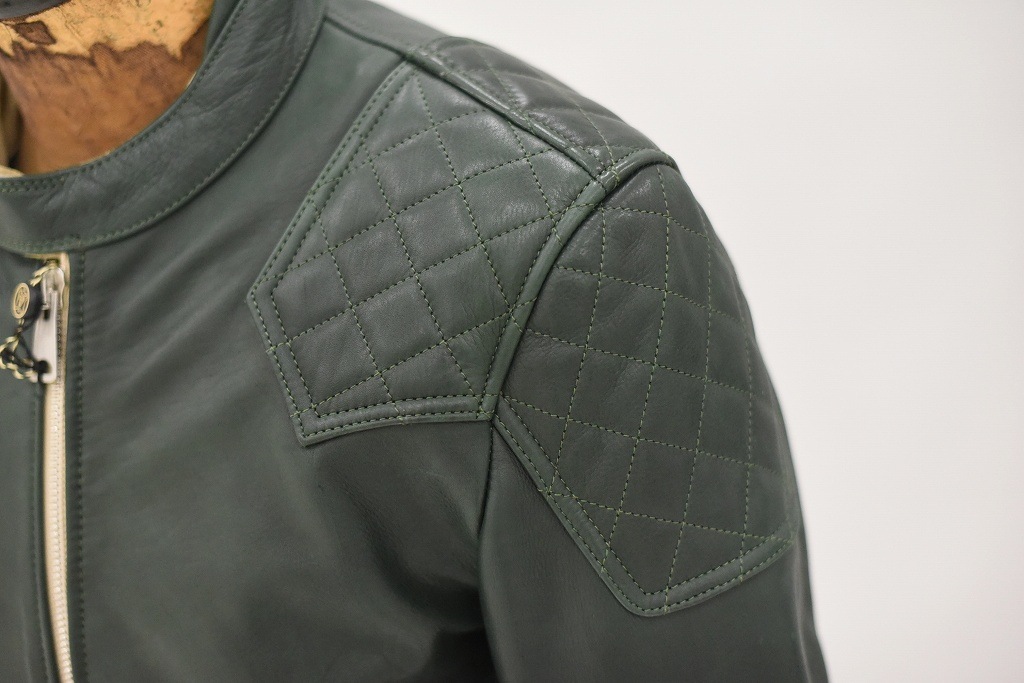 RG 英国 「GOLDTOP」 「The '76 Cafe Racer Jacket」 レザージャケット COLOR：Racing Green　　送料無料