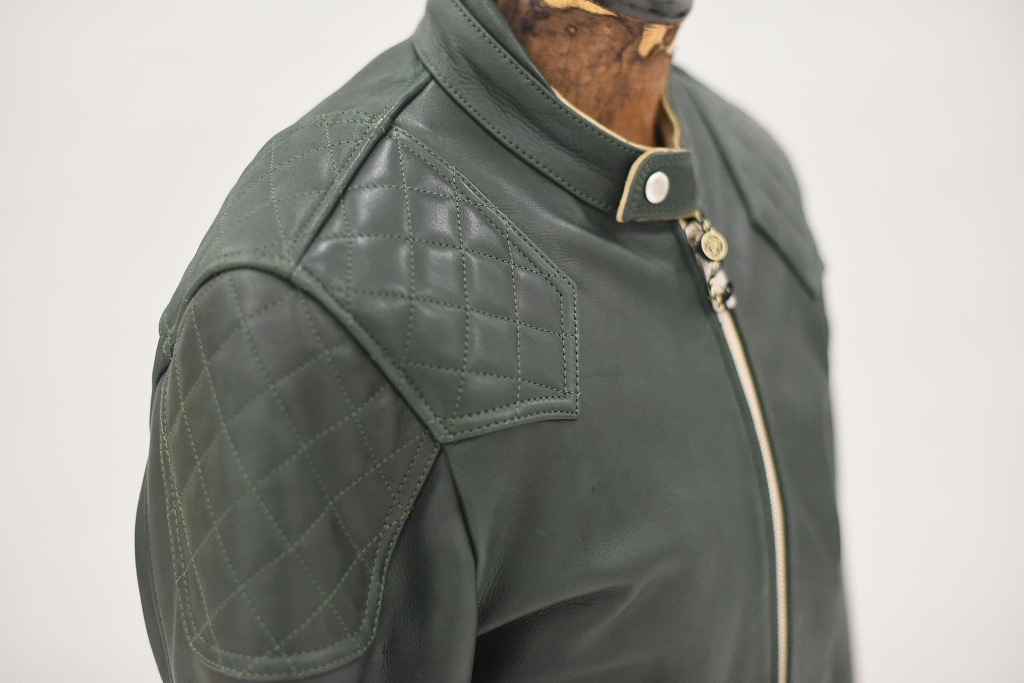 RG 英国 「GOLDTOP」 「The '76 Cafe Racer Jacket」 レザージャケット COLOR：Racing Green　　送料無料