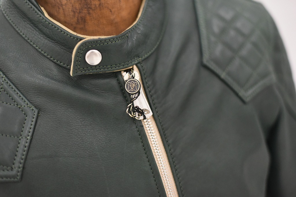 RG 英国 「GOLDTOP」 「The '76 Cafe Racer Jacket」 レザージャケット COLOR：Racing Green　　送料無料