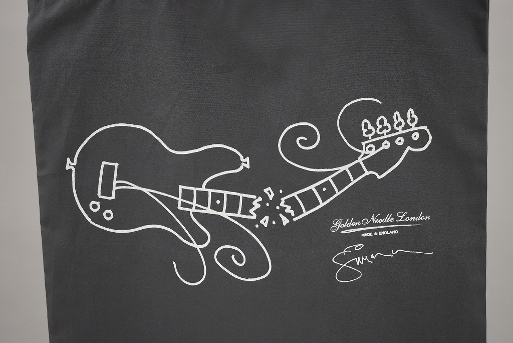「PAUL SIMONON（THE CLASH)」 「Brocken bass」 GOLDEN NEEDLE LONDON  MADE IN ENGLAND  トートバッグ　GRAY