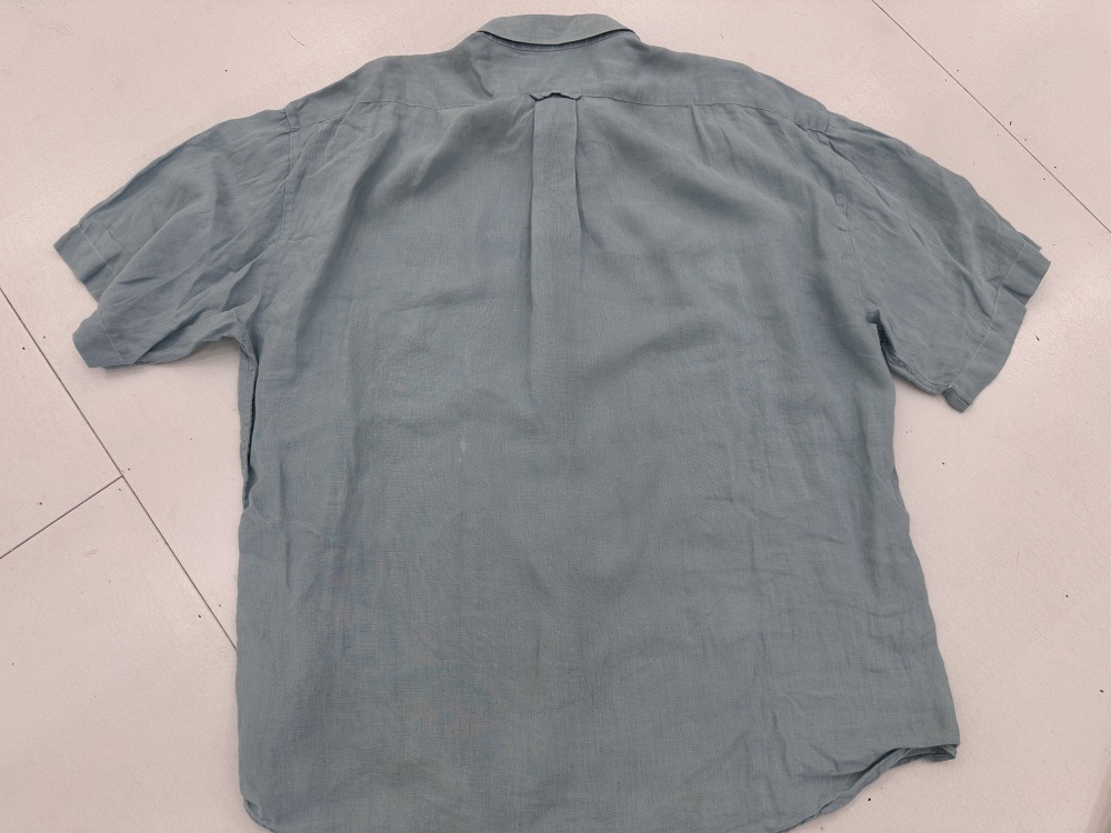 109585 Made in Italy 半袖 リネンシャツ XL グリーン系