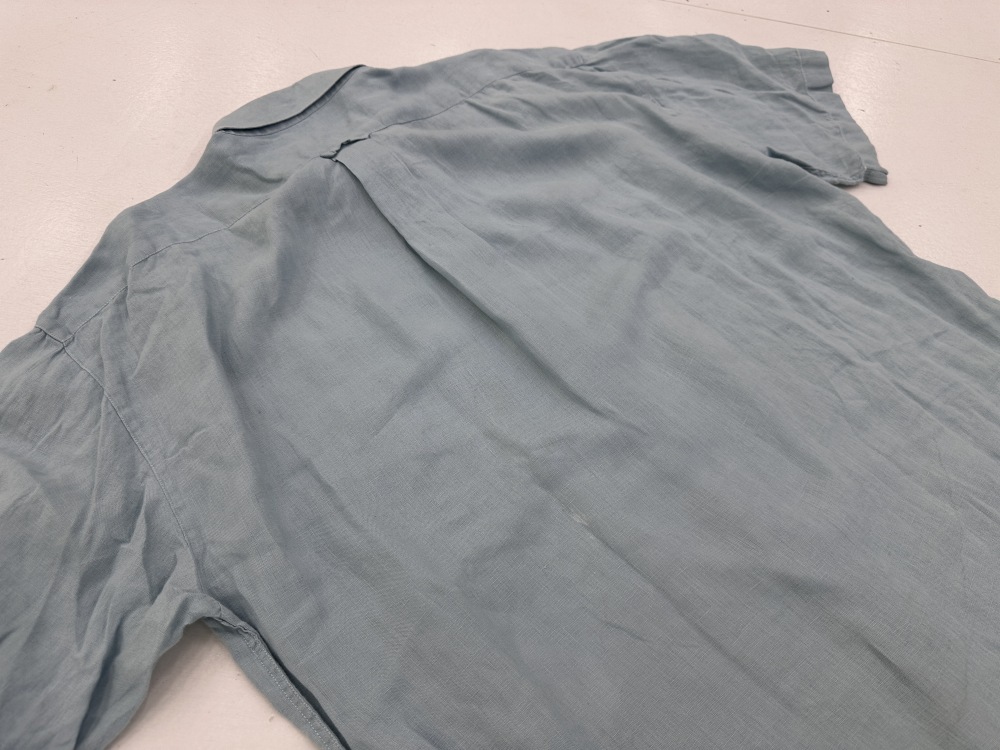 109585 Made in Italy 半袖 リネンシャツ XL グリーン系
