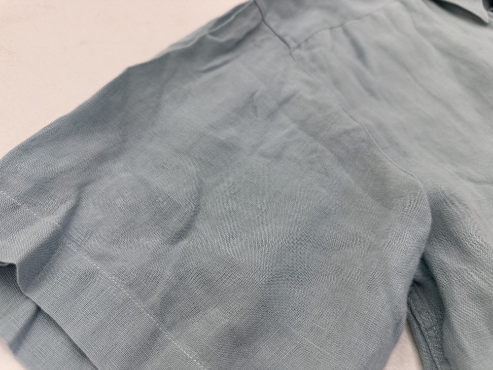 109585 Made in Italy 半袖 リネンシャツ XL グリーン系