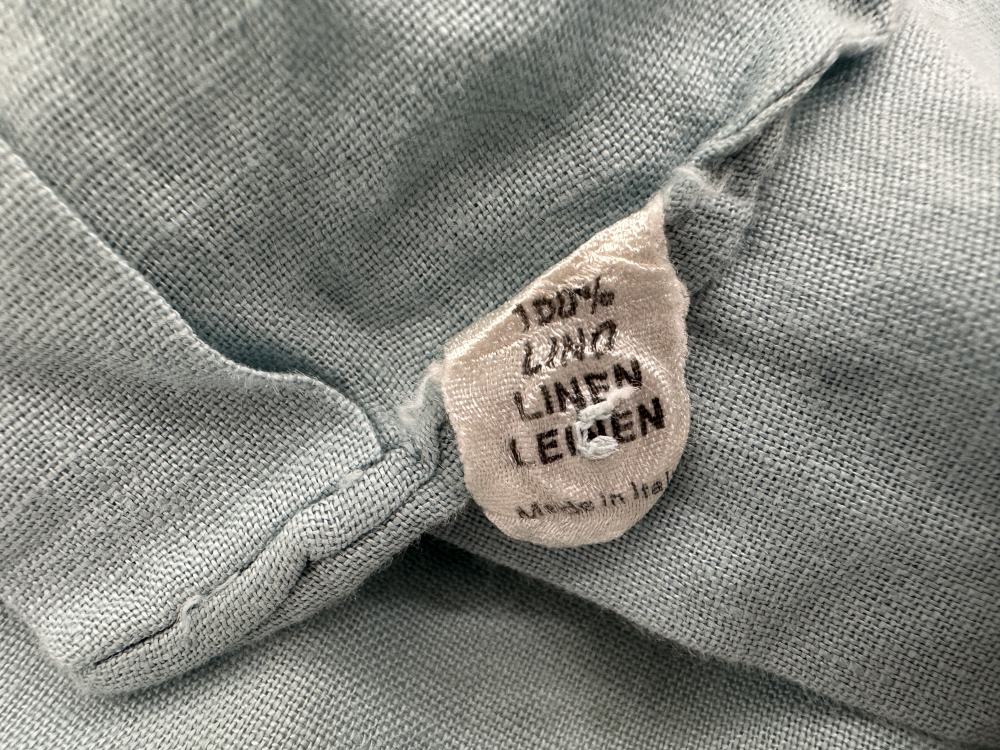 109585 Made in Italy 半袖 リネンシャツ XL グリーン系