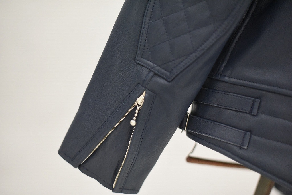 MB 英国 「GOLDTOP」 「The '76 Cafe Racer Jacket」 レザージャケット COLOR：Midnight Blue　　送料無料　5%ポイント還元